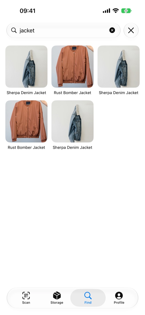 Find screen — semantic search
